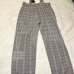 Checkered suspender trousers